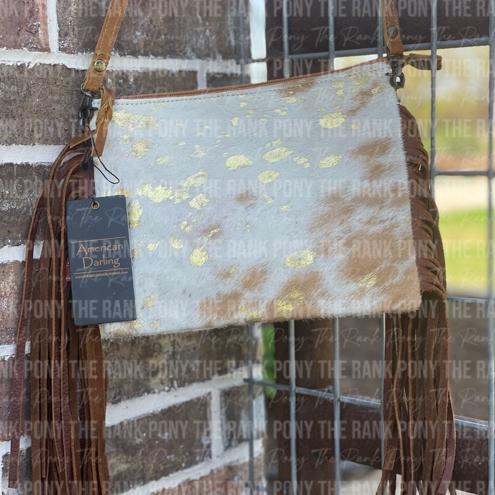 American Darling Brown and Gold Acid Wash Women's Bag